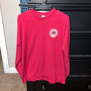 Red long sleeved t-shirt